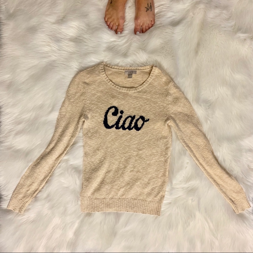 “ciao” sweater by Ann Taylor LOFT